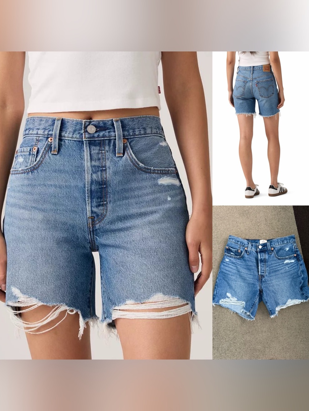 Levi's 501 Mid Thigh Denim Shorts